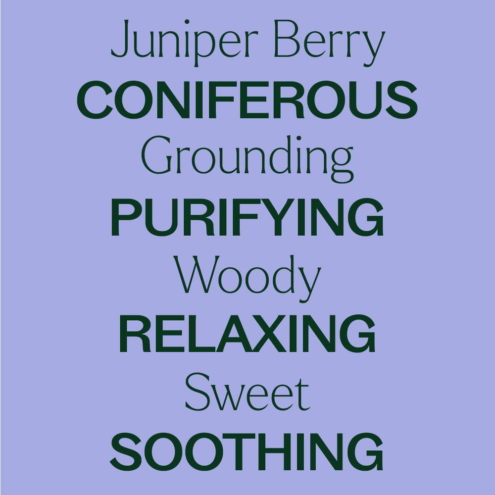 Close-up of juniper berry essential oil organic label