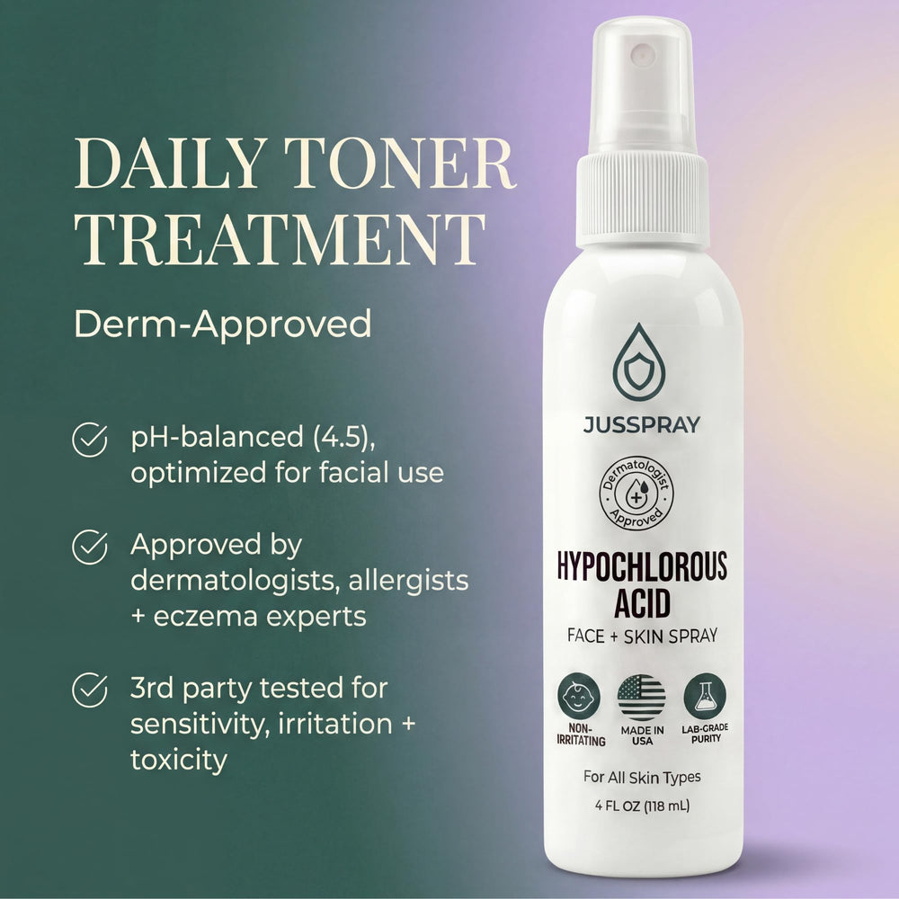 JusSpray USA-lab-tested label emphasizes FDA-registered GMP facility and purity.