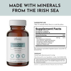 Just Ingredients Magnesium Complex bottle with evening-use context on label