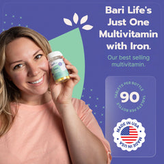 Back nutrition panel of Just One 90-count bottle