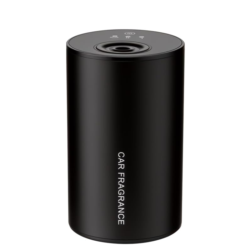 JustBloom essential car waterless diffuser front view showcases compact, on-the-go fragrance for drives.