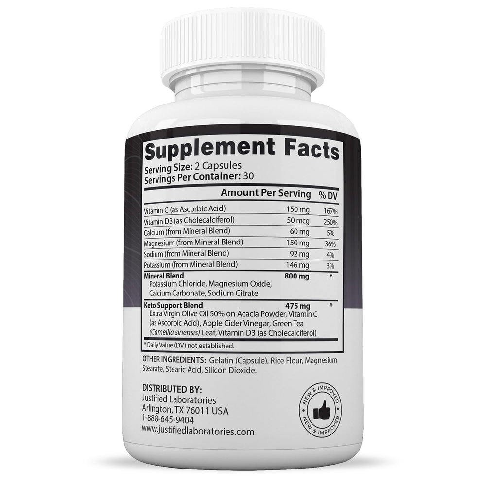 Advanced Keto 1500 1275mg ingredients list and bottle