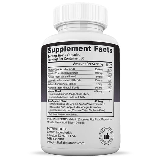 Advanced Keto 1500 1275mg ingredients list and bottle
