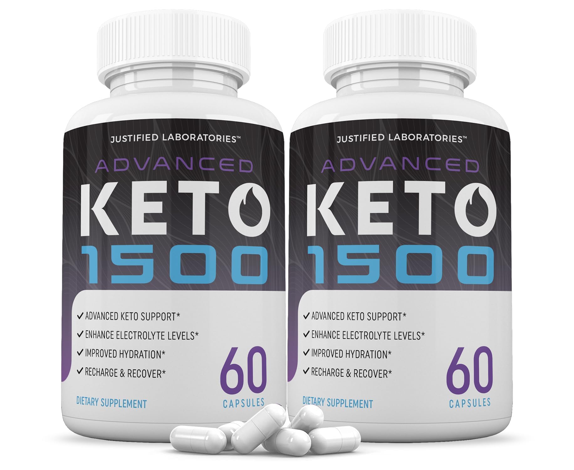 Justified Laboratories Advanced Keto 1500 2-Pack bottle on shelf