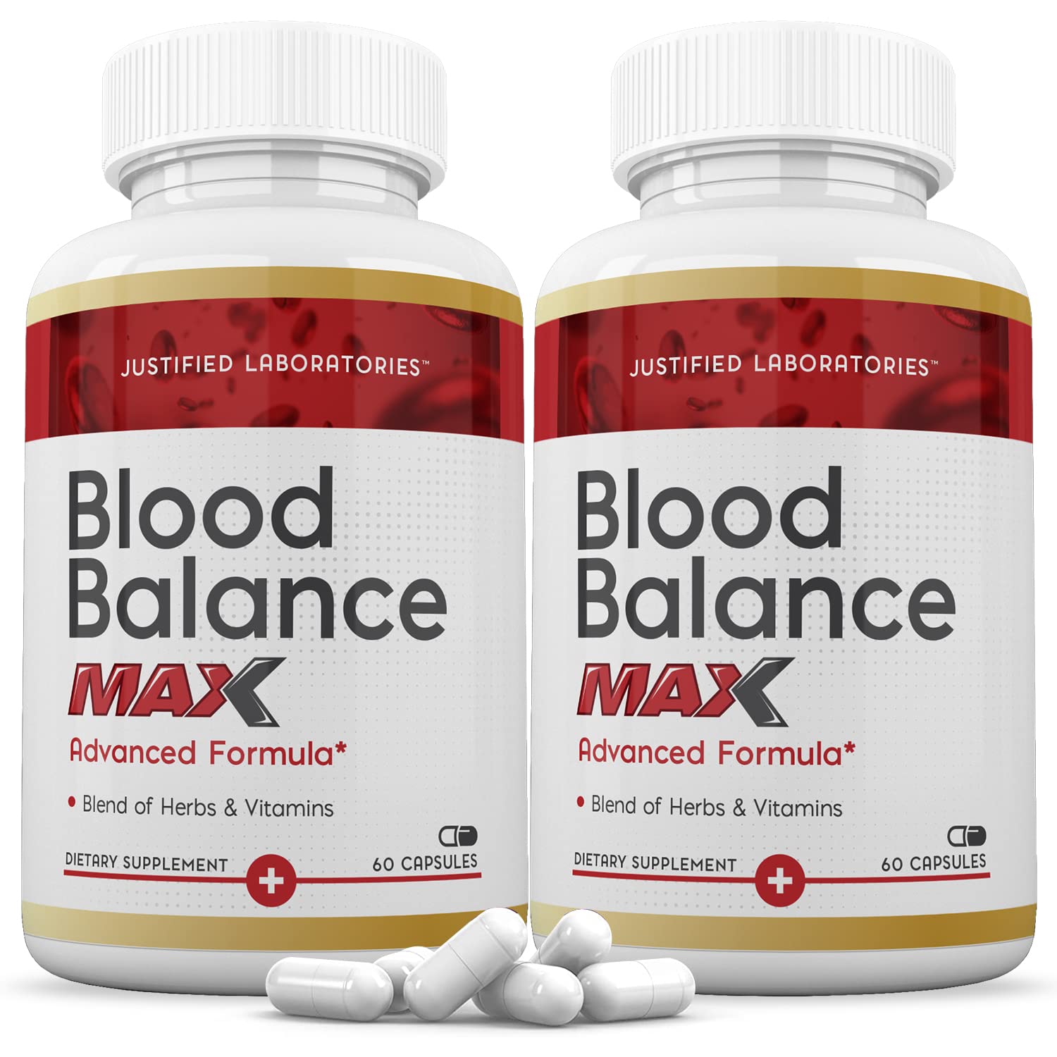 Justified Laboratories Blood Balance Max 1295MG 2-Pack bottle front