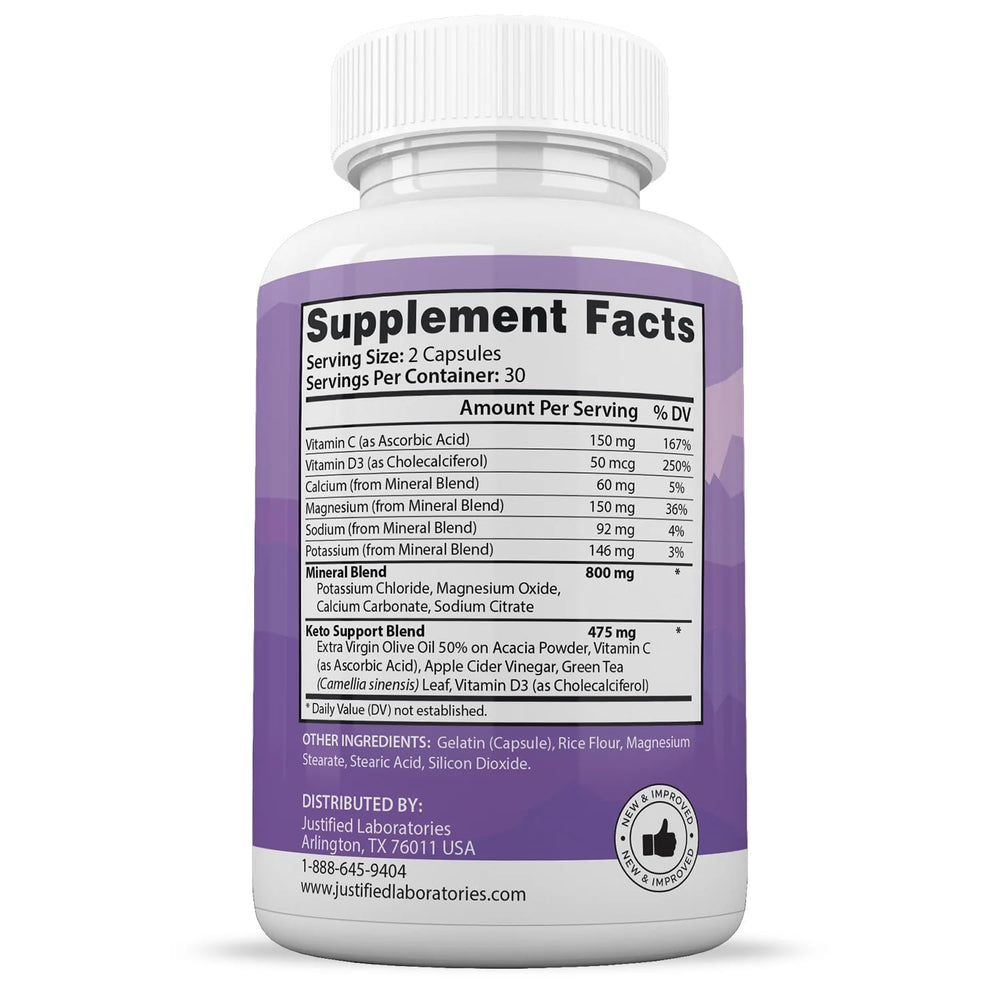 Justified Laboratories Keto Boost Pills 2-Pack - packaging and capsules