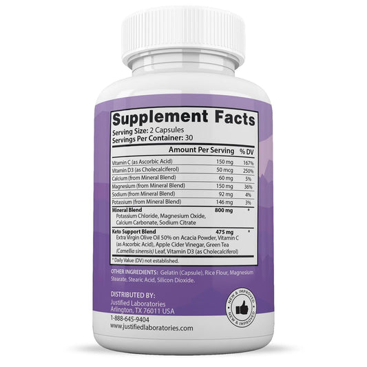 Justified Laboratories Keto Boost Pills 2-Pack - packaging and capsules