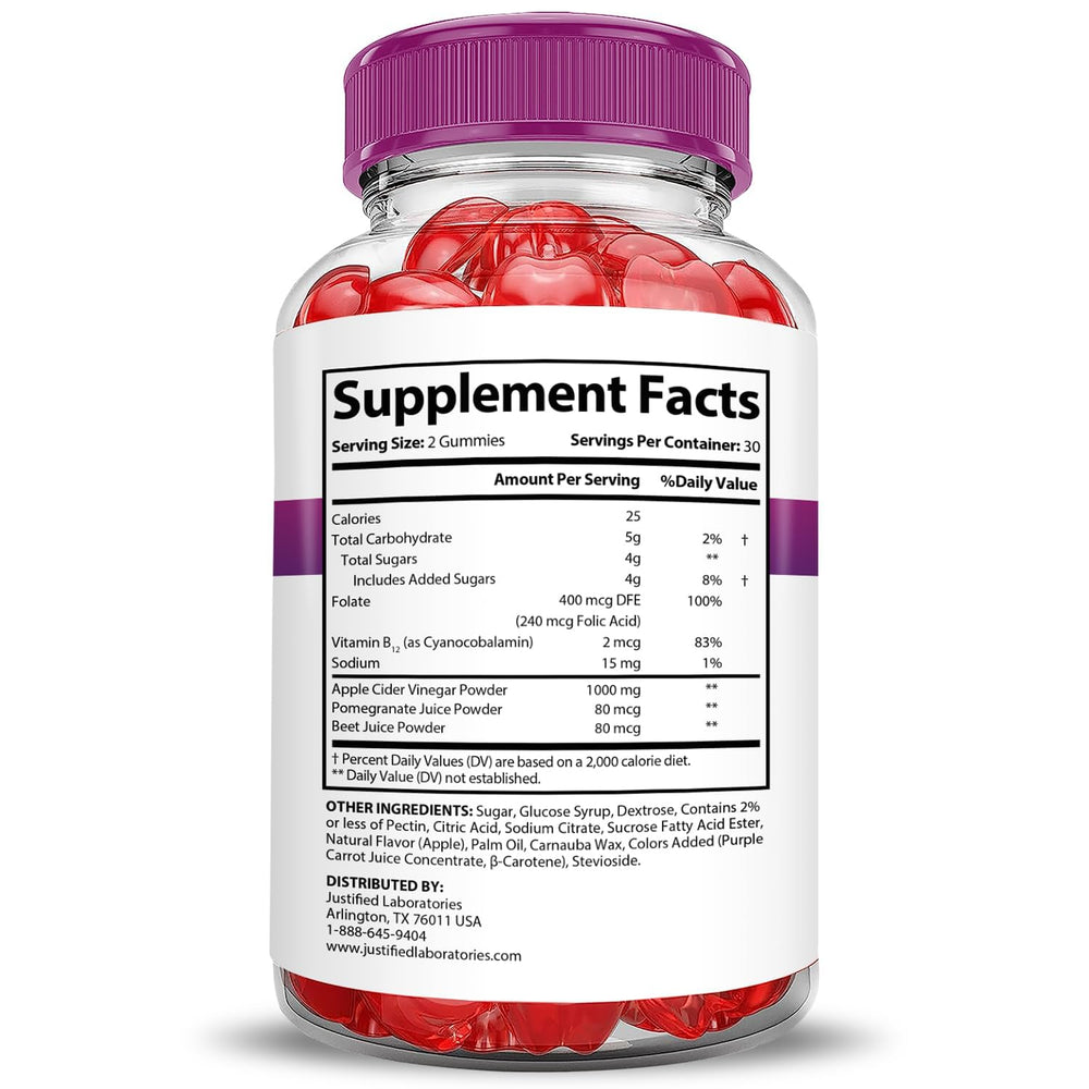 Keto Rush ACV Gummies 3 Pack label close-up
