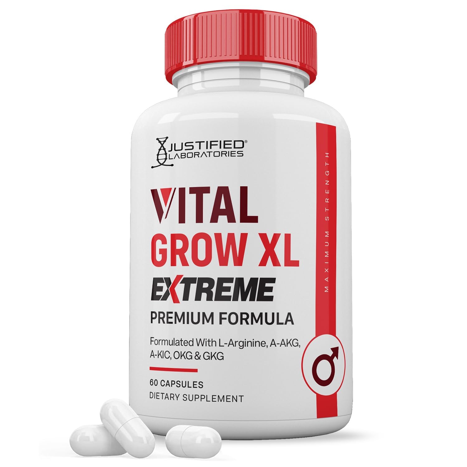 Bottle of Justified Laboratories Vital Grow XL Extreme capsules