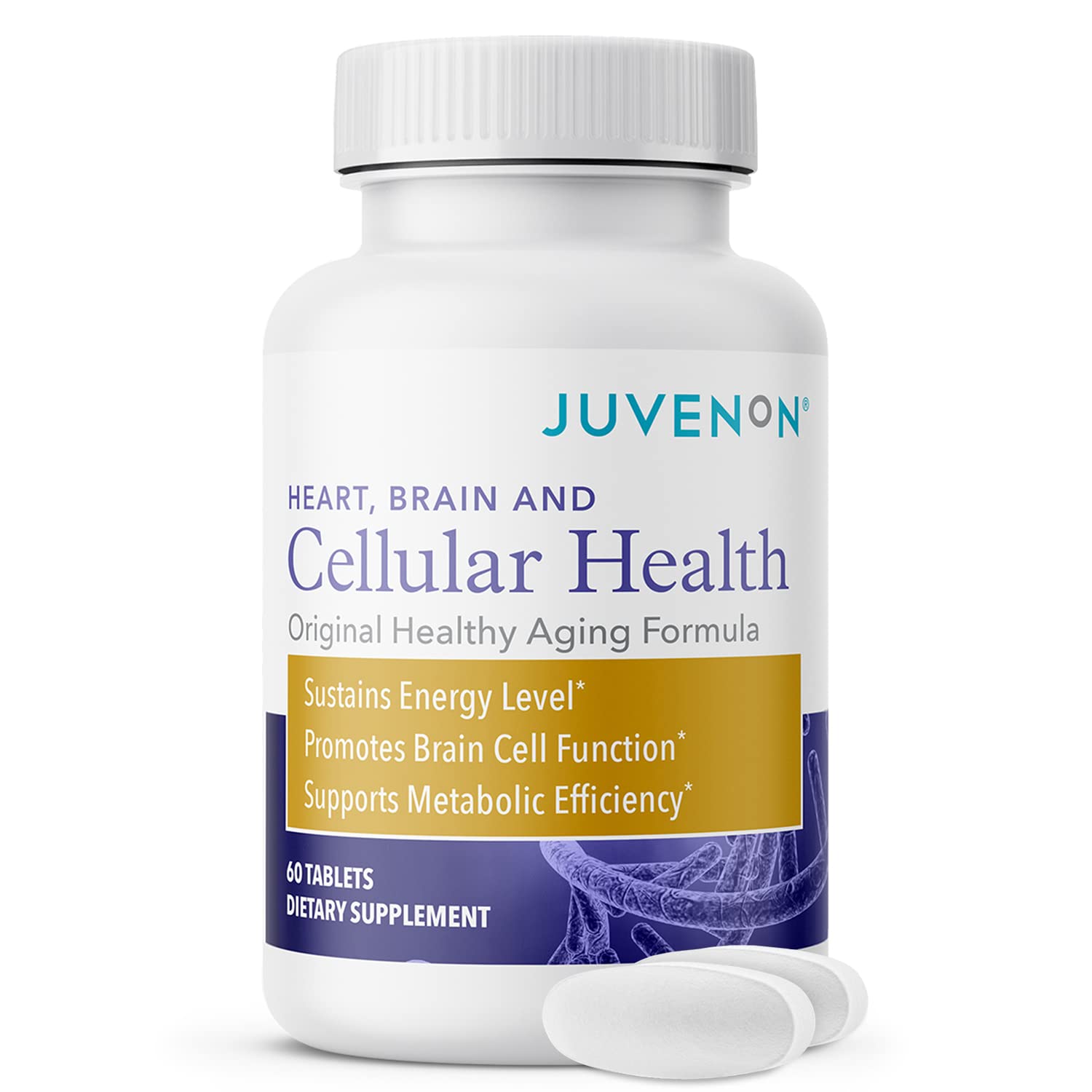 Juvenon Cellular Health bottle pour for easy daily energy dosing