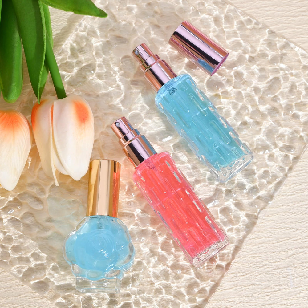 Six perfume bottles and eight essential oils from JUYRLE kit