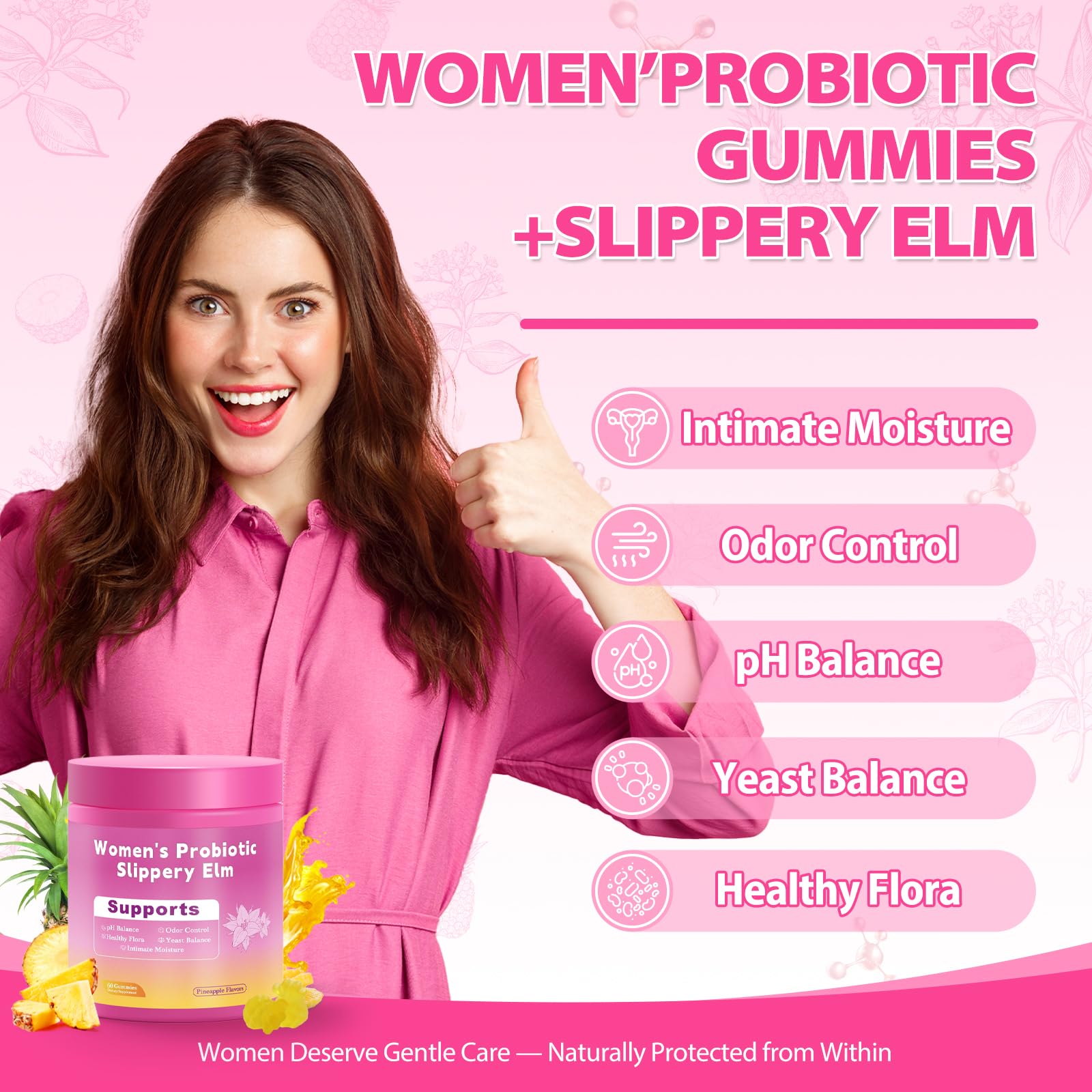 Slippery Elm ingredient illustration for women's probiotics