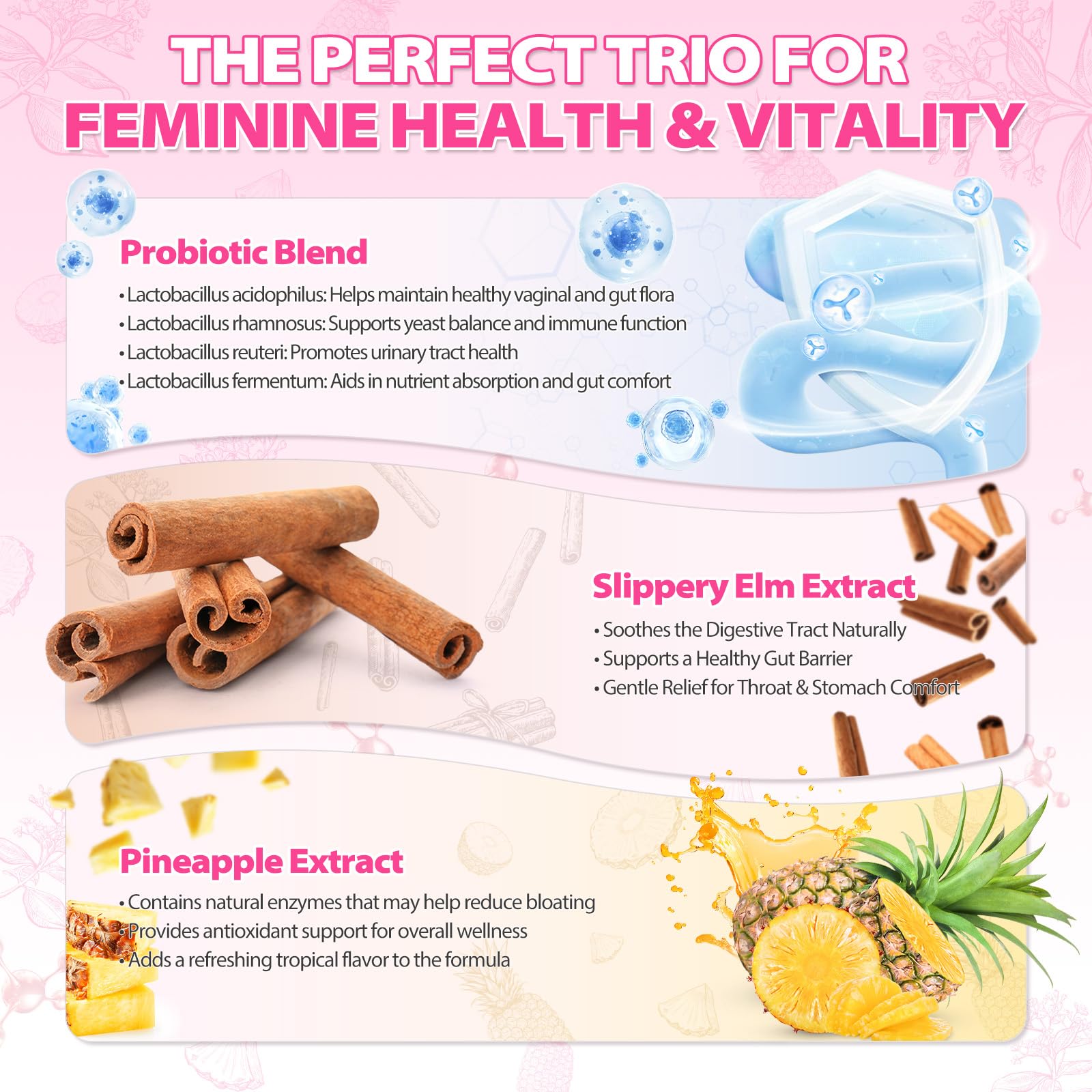 Product shot: 60 gummies bottle for feminine balance
