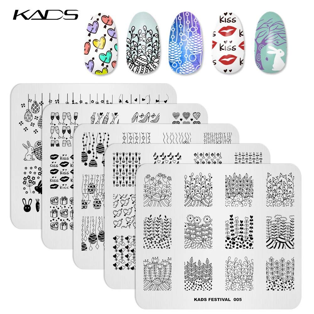 KADS rabbit-design stamping plate for playful nail art novices and pros