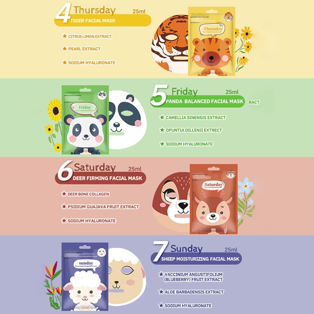 Kaely animal-character sheet-mask close-up vegan and cruelty-free option.