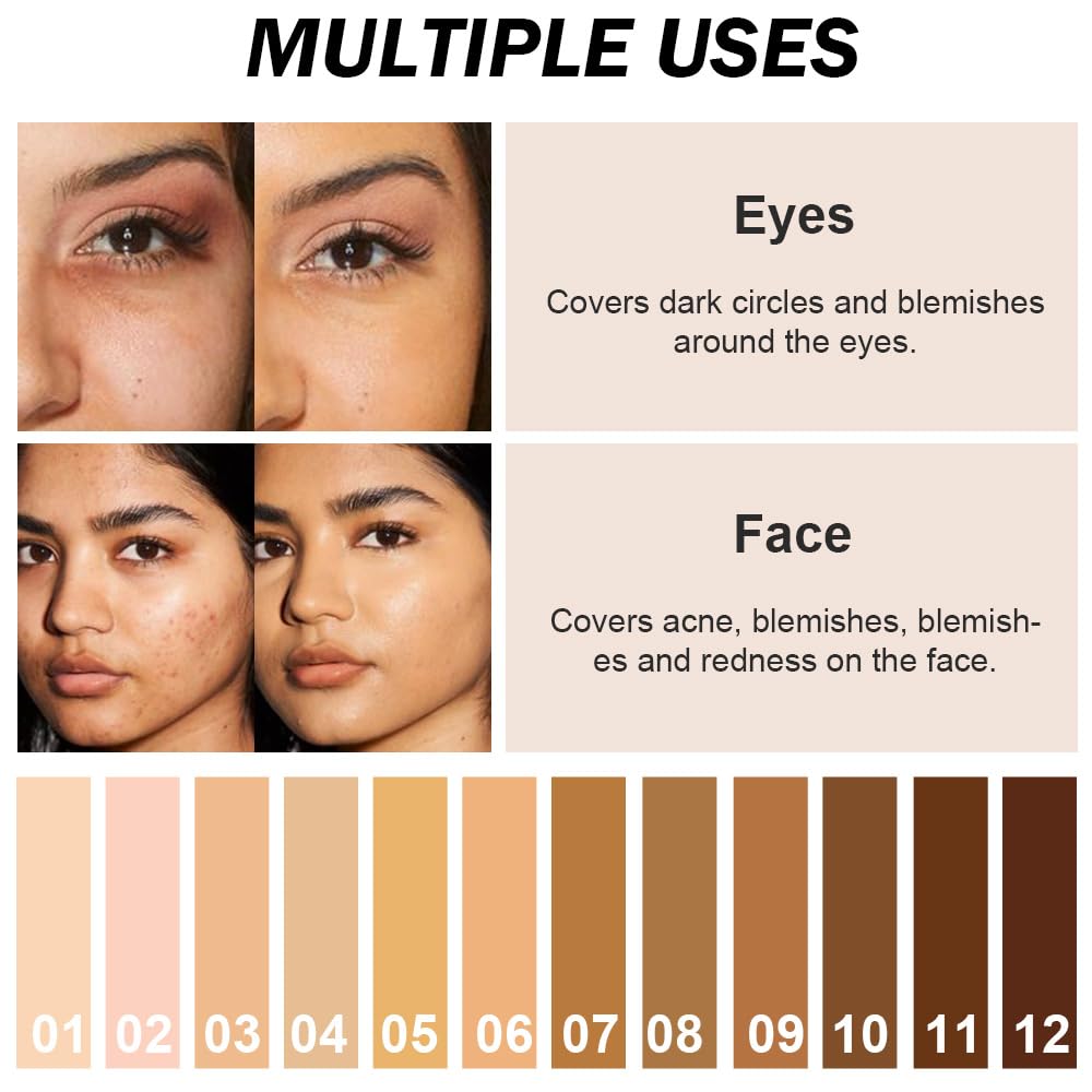 Kaely color-correcting concealer in 12 shades for tailored coverage.