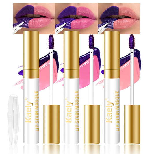 Kaely lip stain peel-off masque drying layer ready for long-lasting color.