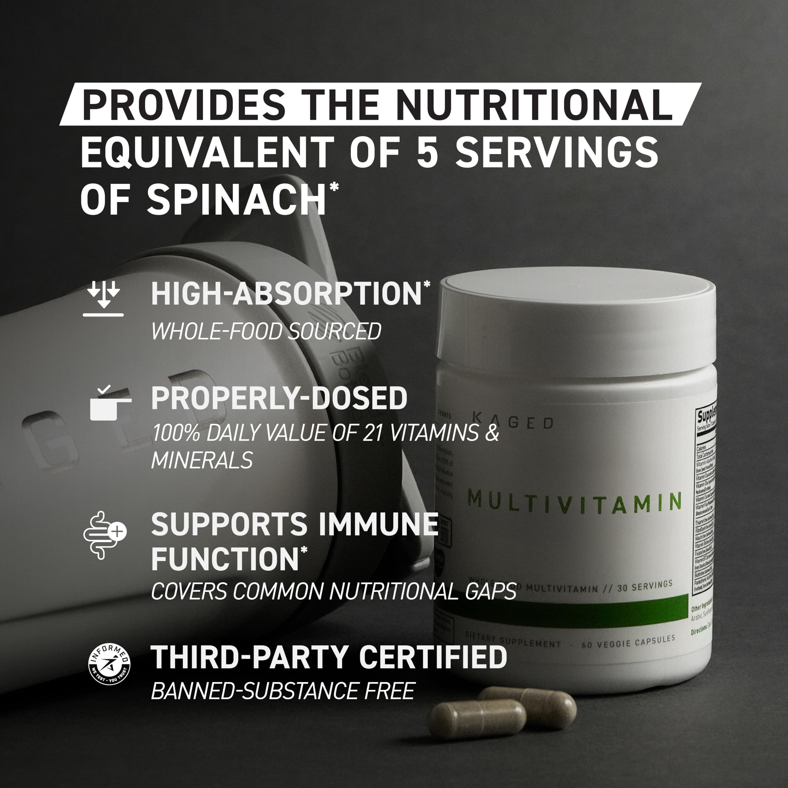 Graphic showing daily dose of one serving