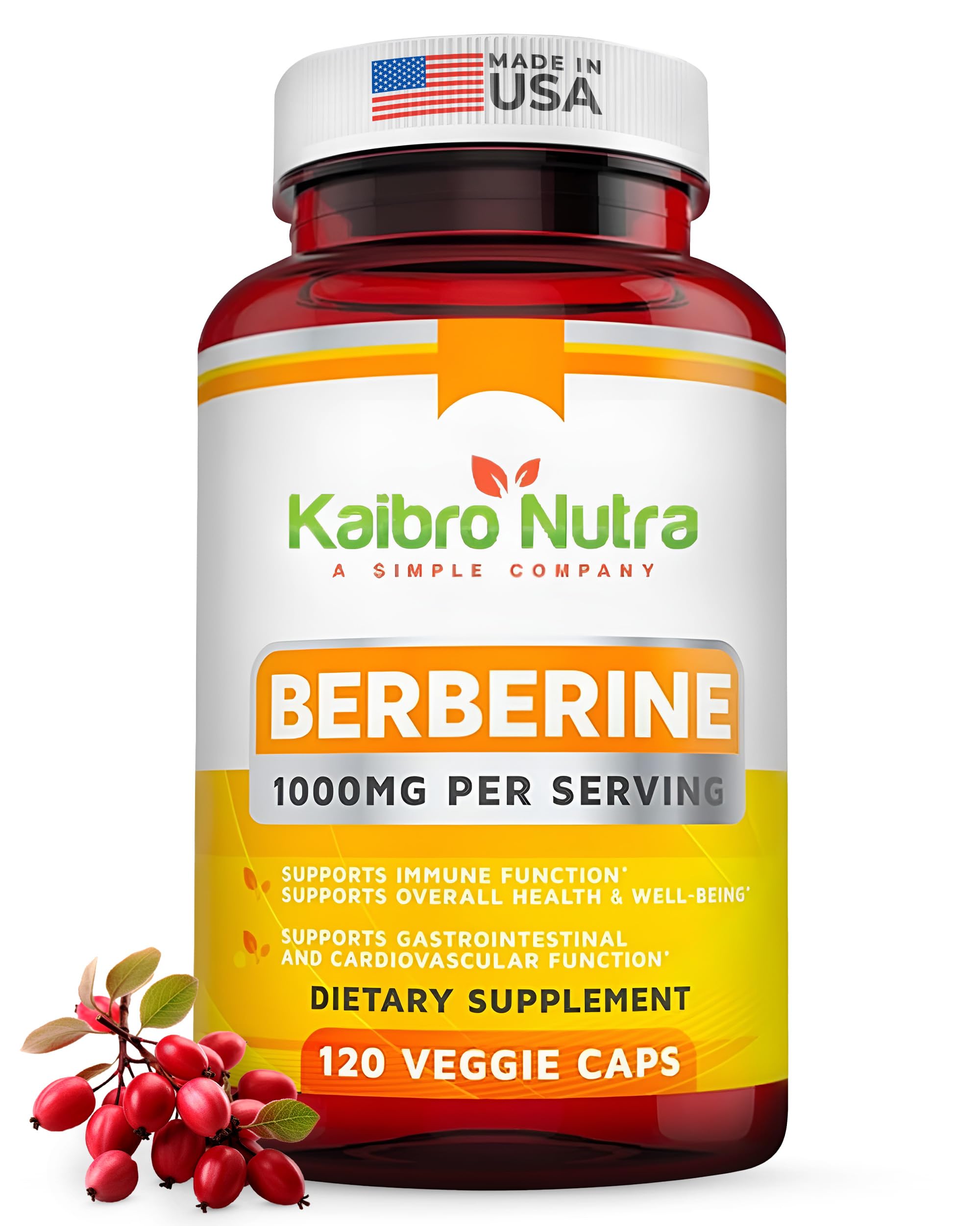 Kaibro Nutra Berberine 1000mg bottle - hero image