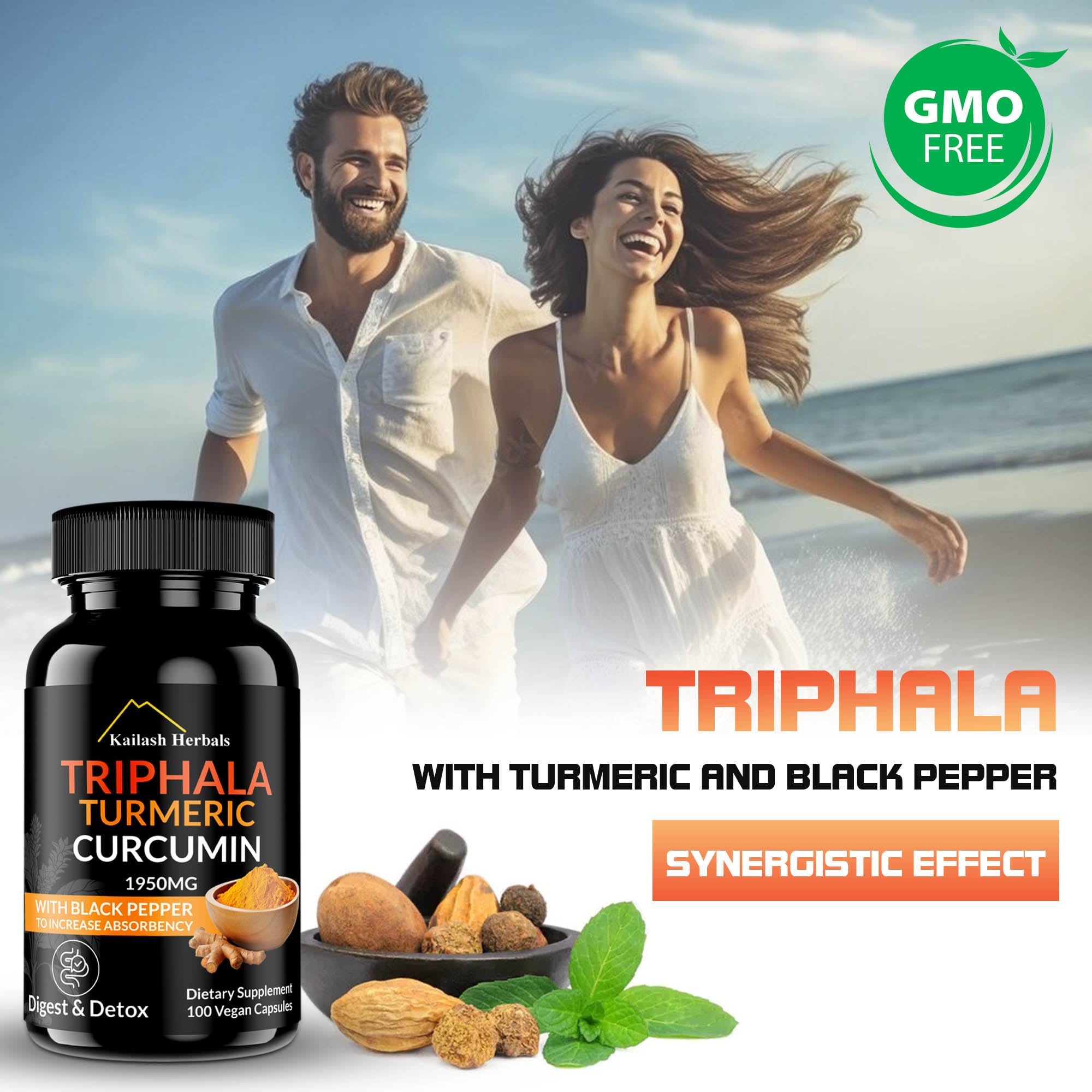 Black Pepper accent with Triphala and Turmeric Curcumin