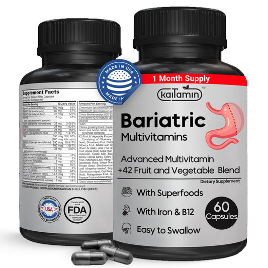 Kaitamin bariatric multivitamin with iron bottle - front view
