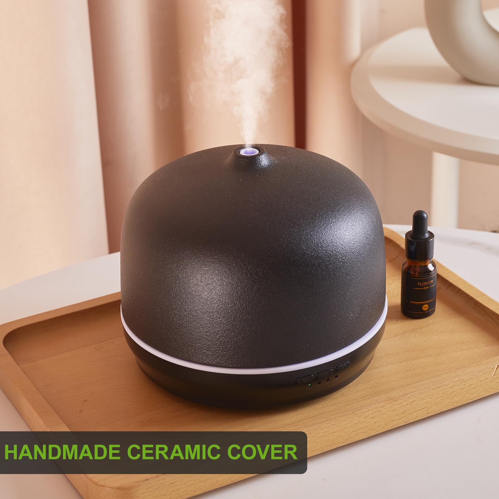Gift-ready Kakoda ceramic diffuser in black with sleek packaging