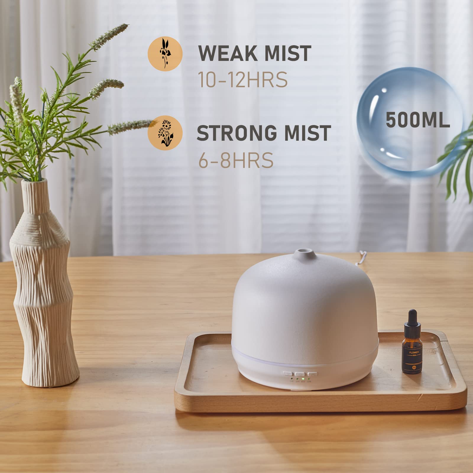 Independent LED light and mist function on Kakoda ceramic diffuser