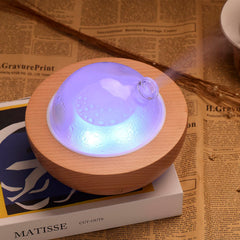 Close-up of hand-blown glass diffuser cover