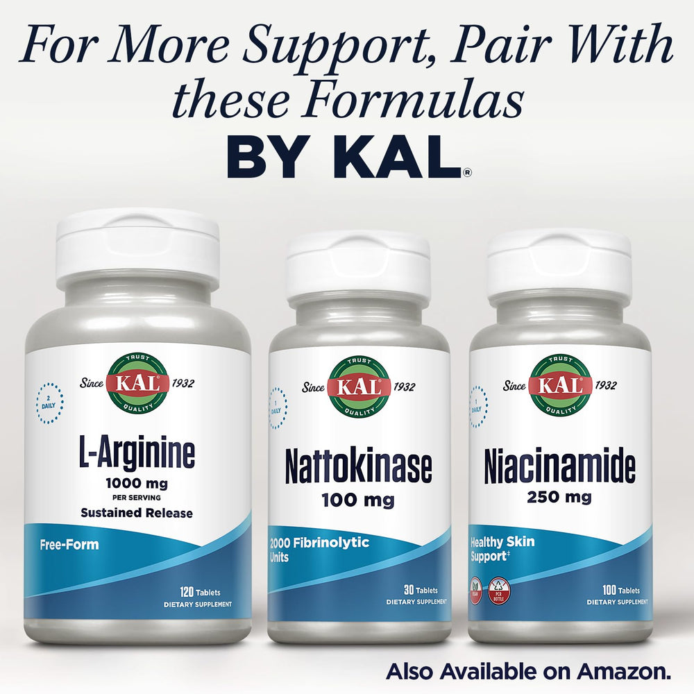 Packaging and label of Kal 100 Mg Nattokinase tablets