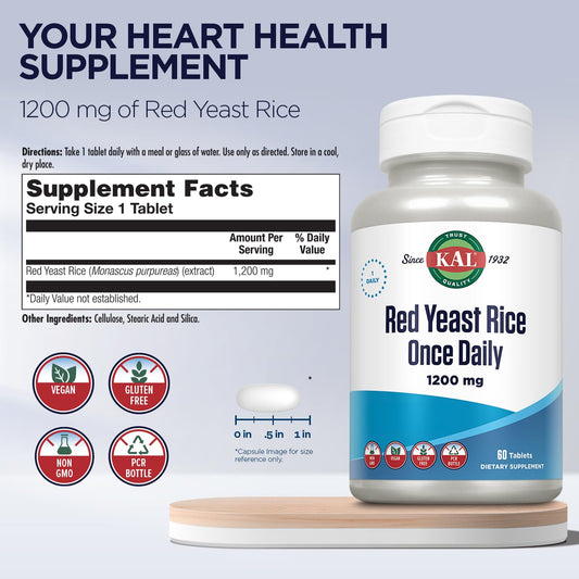 KAL Red Yeast Rice bottle side view with label