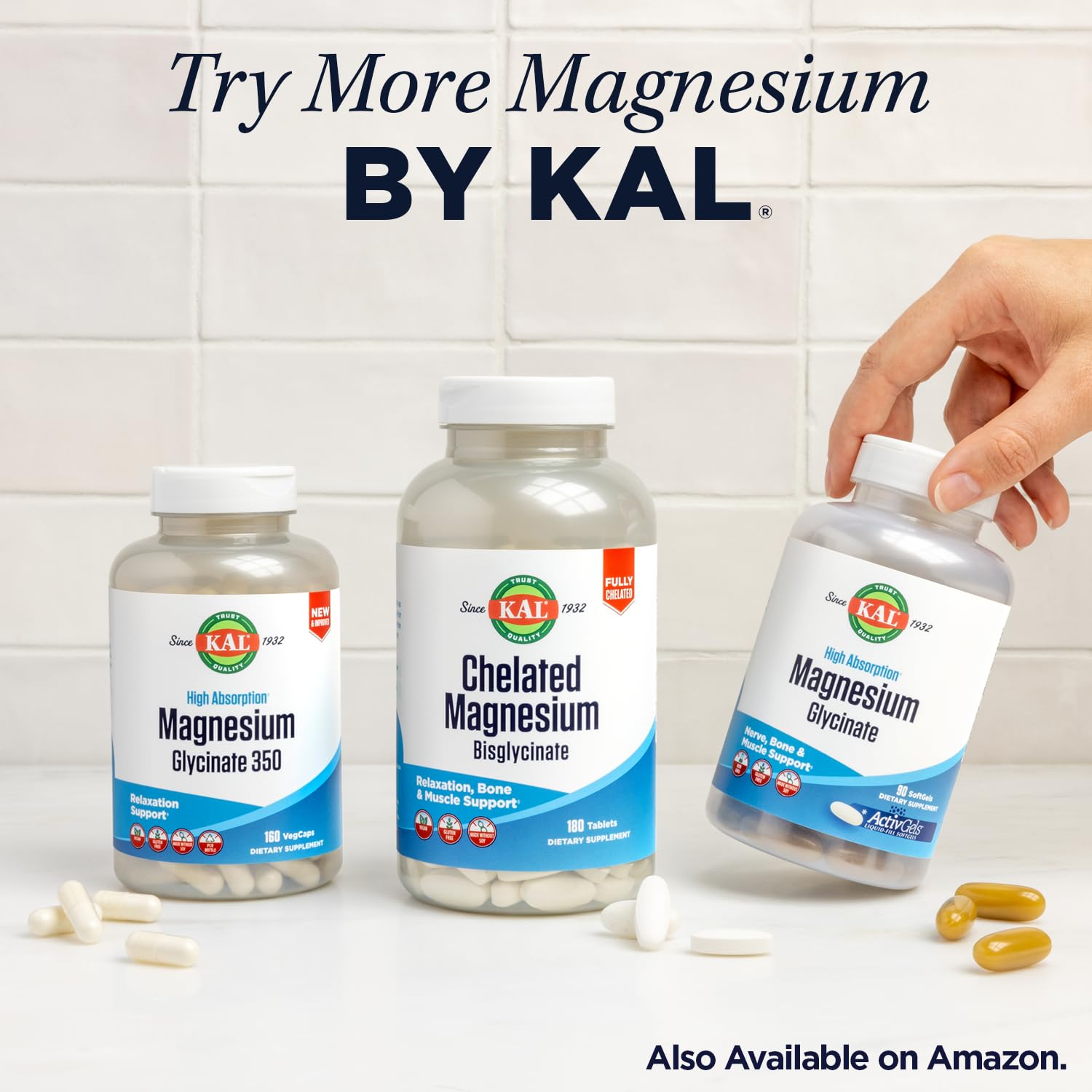 Lifestyle image highlighting bone, heart, and muscle support from Kal magnesium