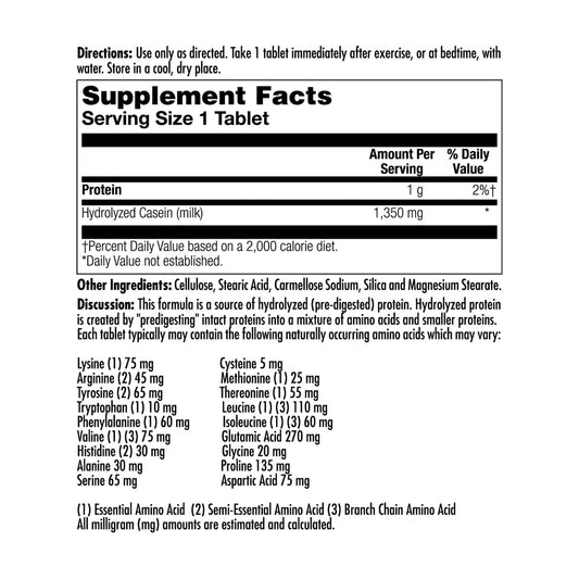 Close-up of KAL Amino Acid Complex Tablets capsules