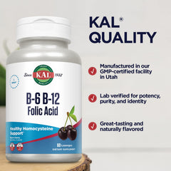 Ingredients list for KAL B-6 B-12 Folic Acid supplement
