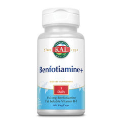 Kal Benfotiamine Plus Tablets bottle, 150 mg benfotiamine, 60 count