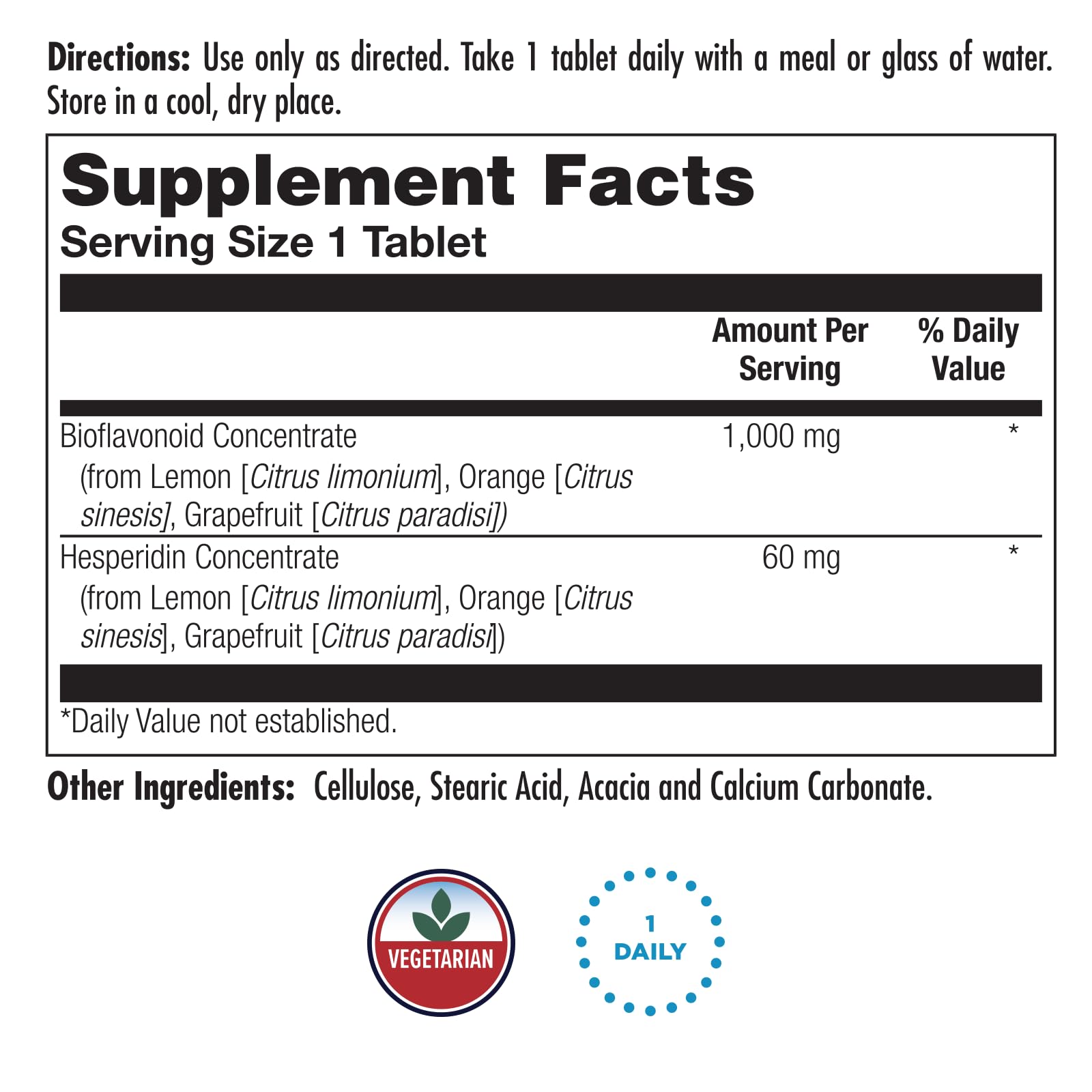 KAL Bioflavonoid 1000mg capsules and bottle
