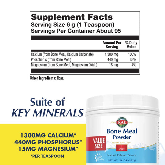 Scoop of bone meal powder with 6g serving