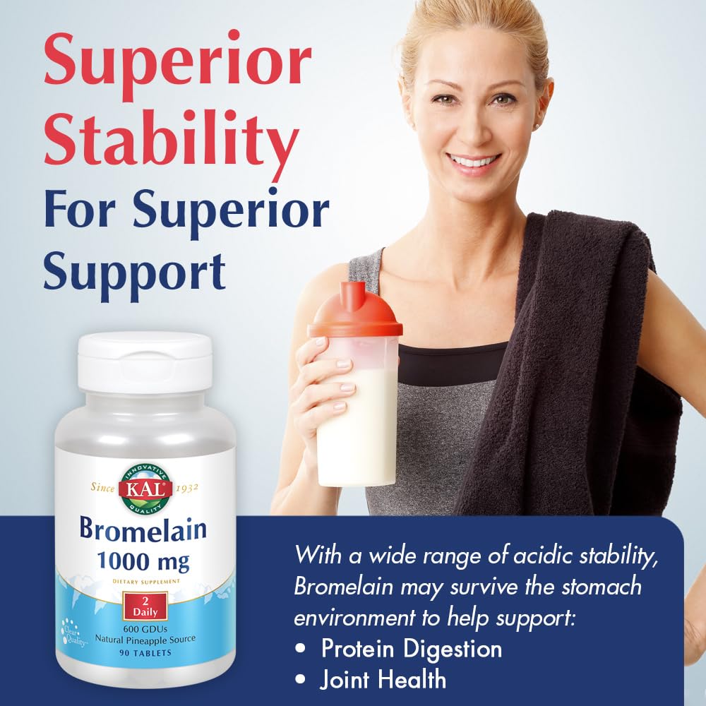 Nutritional facts for KAL Bromelain 1000 mg
