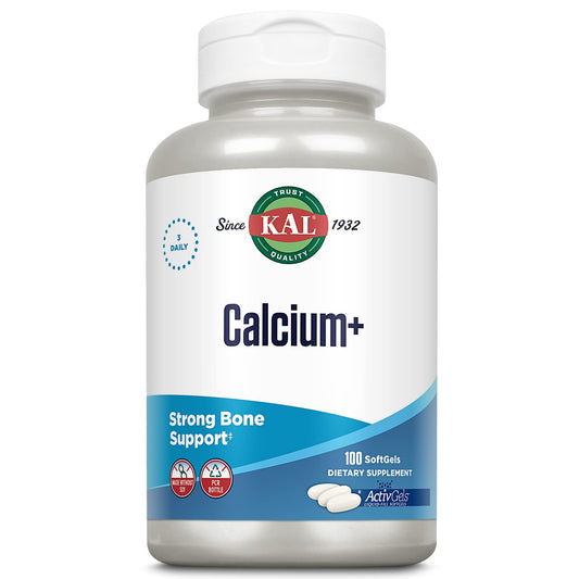 KAL Calcium+ ActivGels 1000mg bottle with label