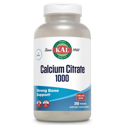 KAL Calcium Citrate 1000mg bottle with label