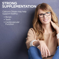 Close-up of calcium citrate tablets (chelated form)