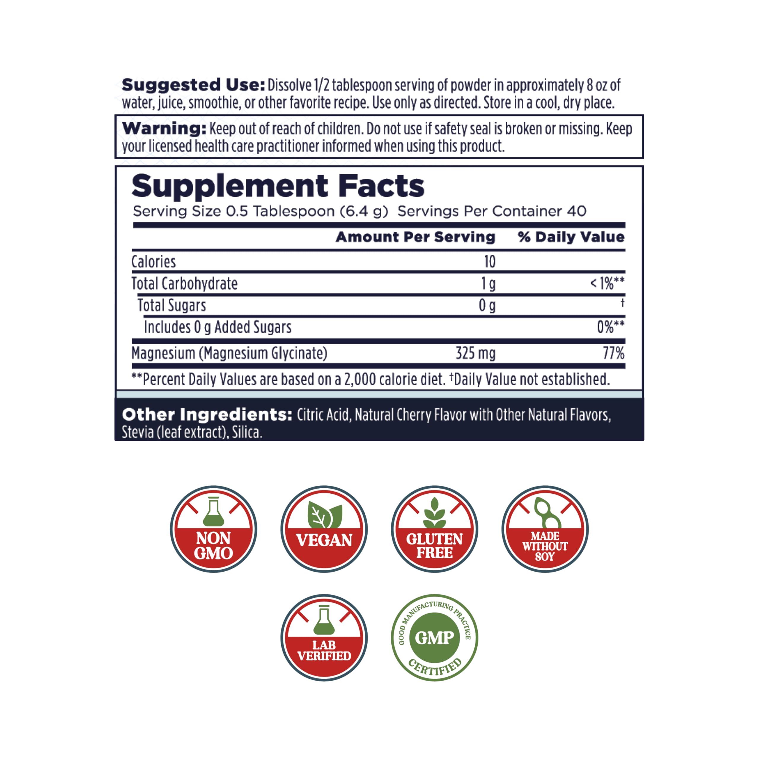 Close-up of ActivMix magnesium glycinate for high absorption