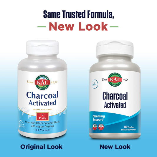 KAL Charcoal product packaging and bottle display