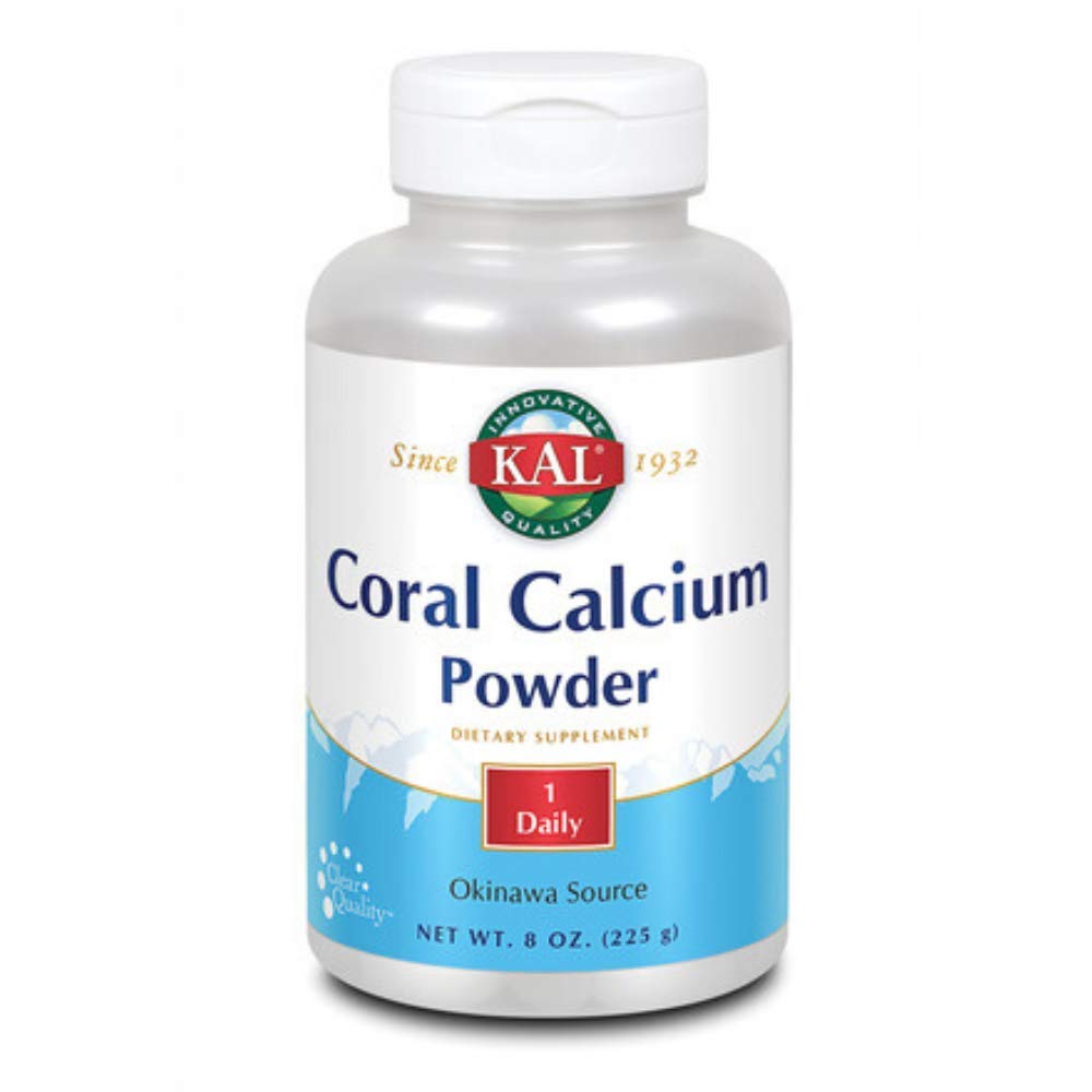 KAL Coral Calcium Powder 1000 mg tablets, unflavored, 8 oz bottle