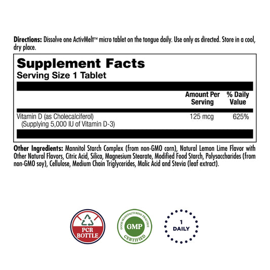 Close-up of ActivMelt micro tablets dissolving in mouth