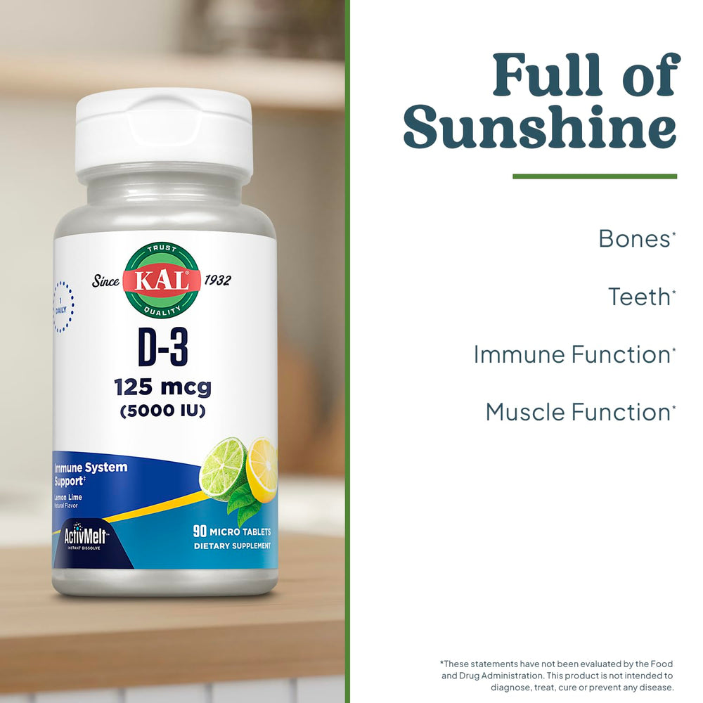 Vitamin D-3 ActivMelt 5000 IU packaging and label