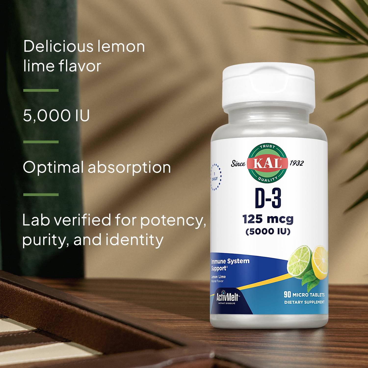 90 servings bottle of KAL Vitamin D-3 ActivMelt