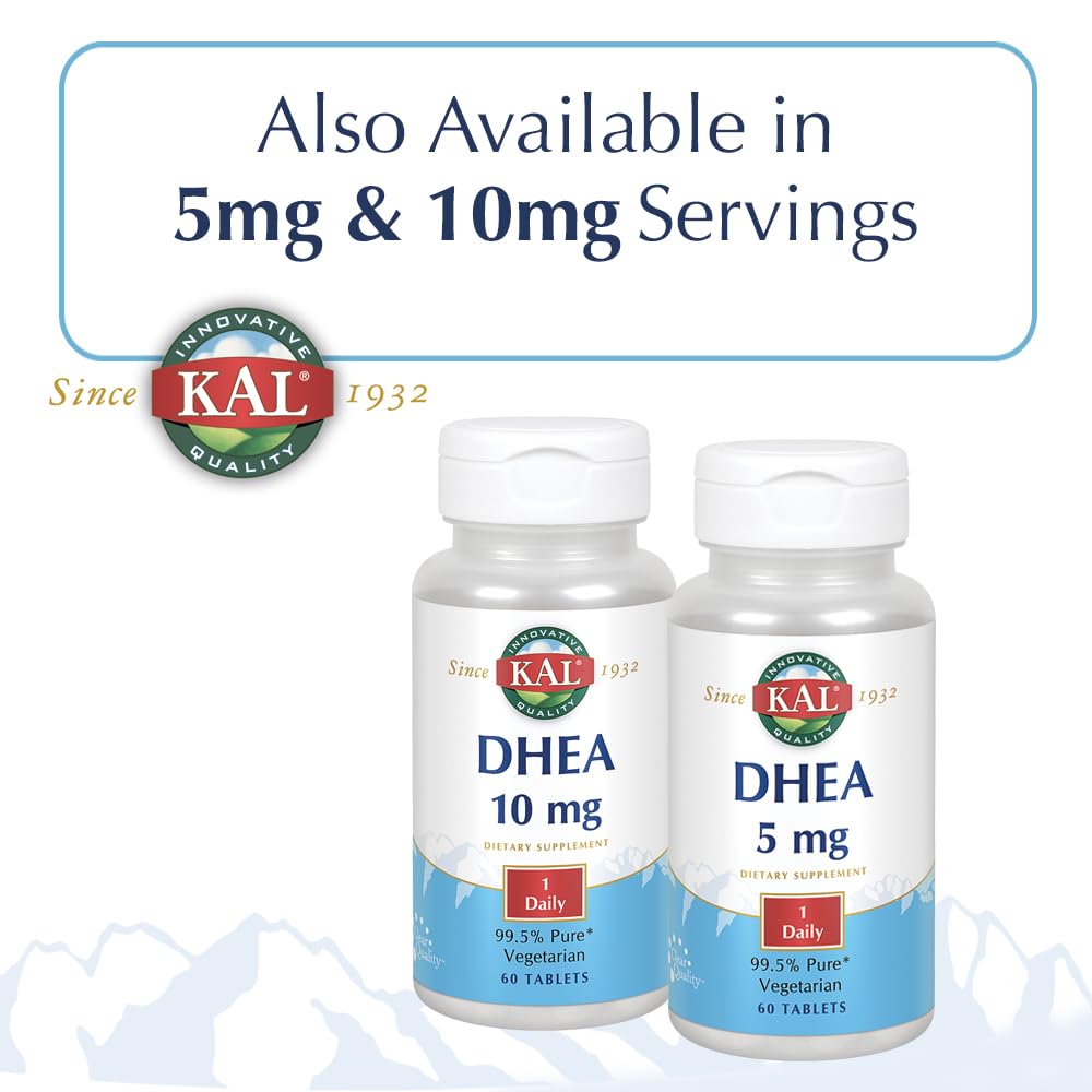 Recommended dosage for KAL DHEA 25 mg vegetarian tablets