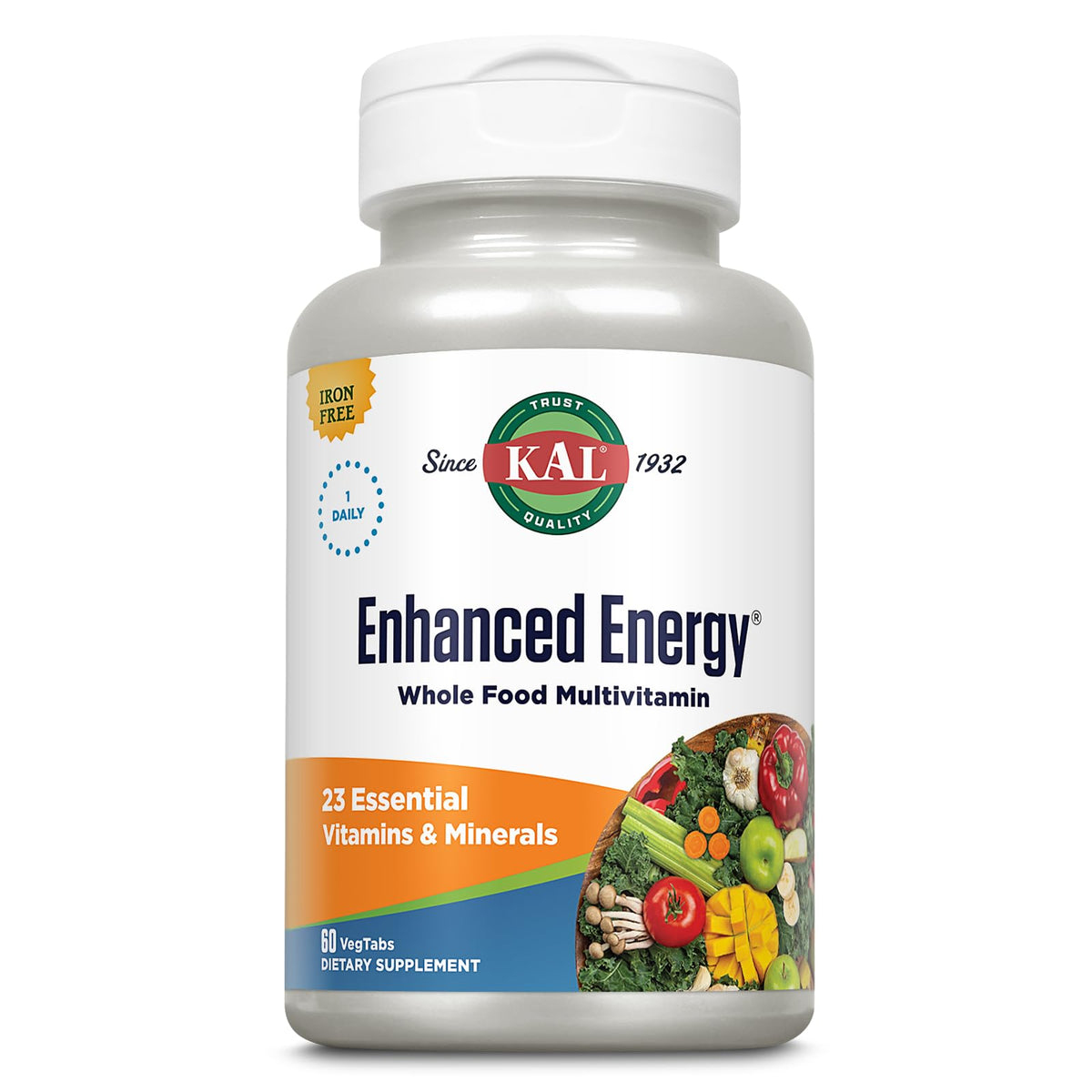 KAL Enhanced Energy Supplements bottle - front view