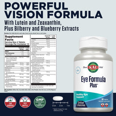 KAL Eye Formula Plus product bottle shown in a lifestyle shot