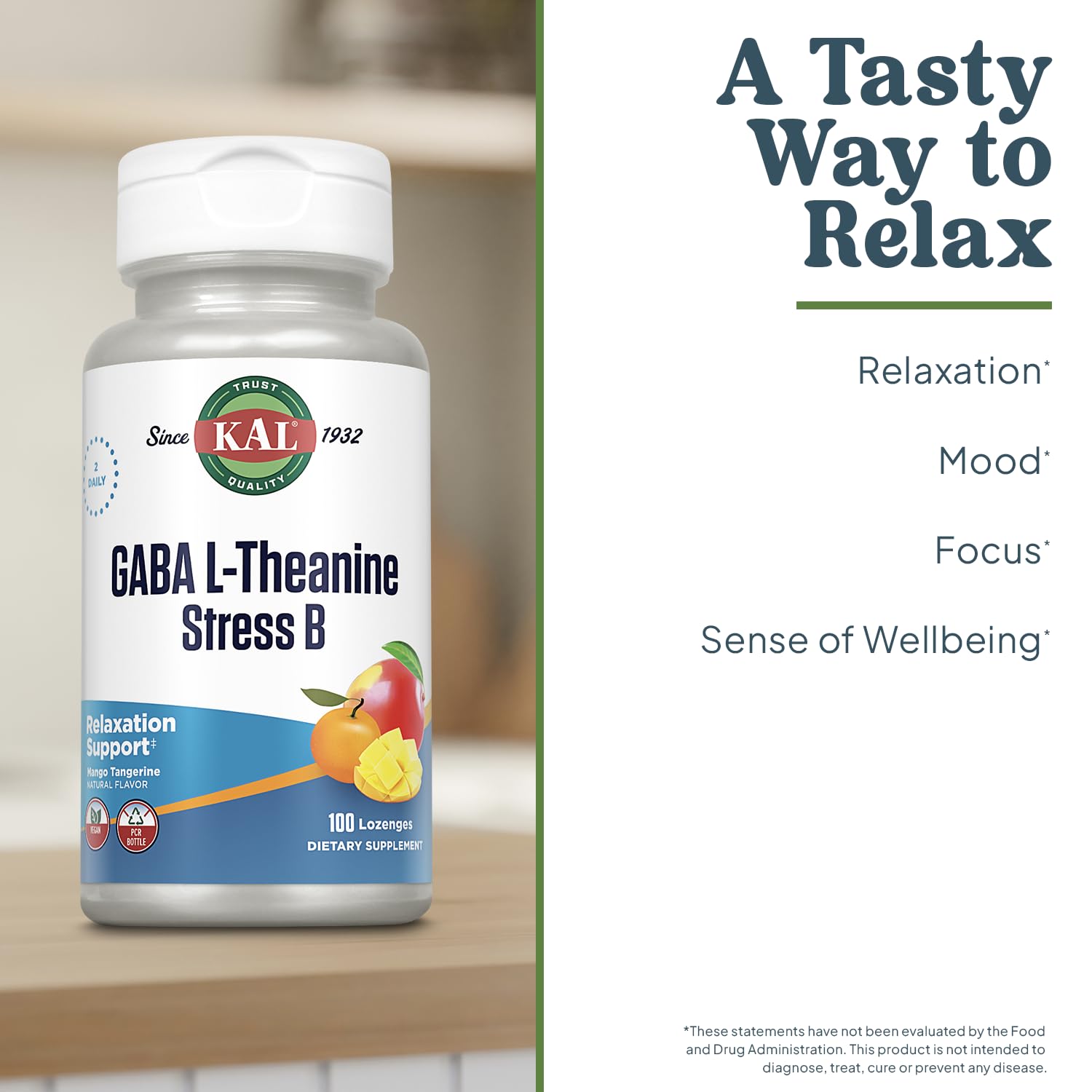 KAL GABA L-Theanine Stress B Lozenges packaging